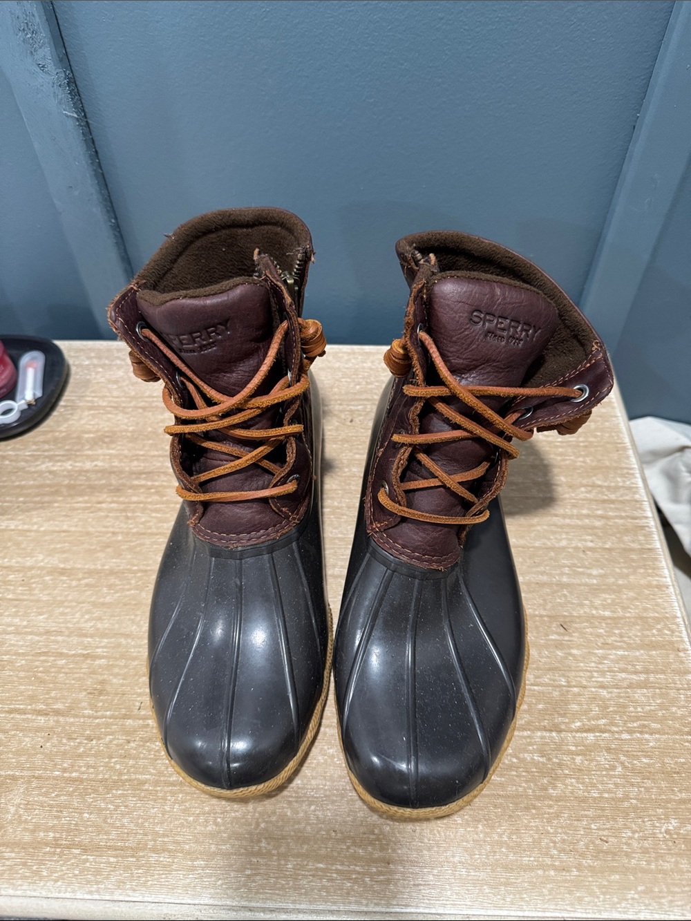 Sperry Brown and Black Women’s Waterproof Duck Boots
